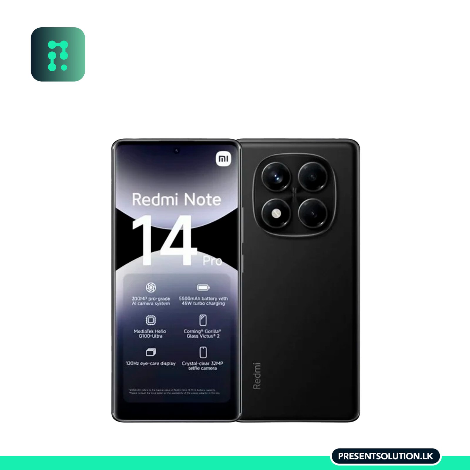 Midnight Black Redmi Note 14 Pro 4G - Image 1